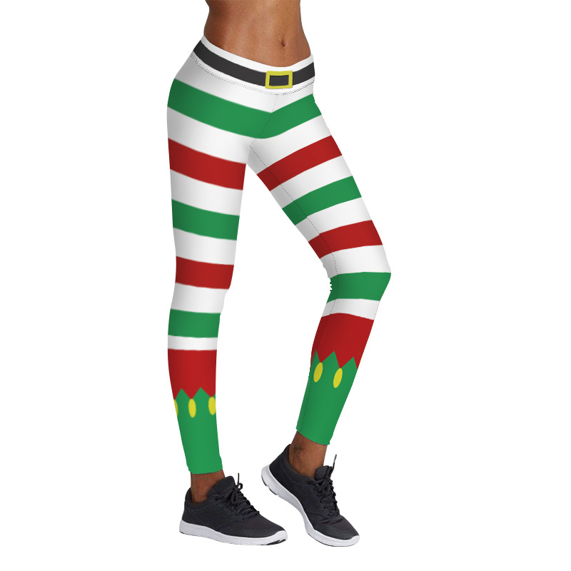 SZ60083 Womens Christmas Festive Graphic Printed Thick Stretchy Leggings Pants